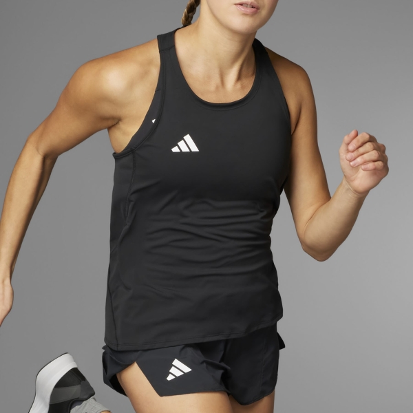 Women's Running Tank adidas ADIZERO Logo Tank  Black IN1180