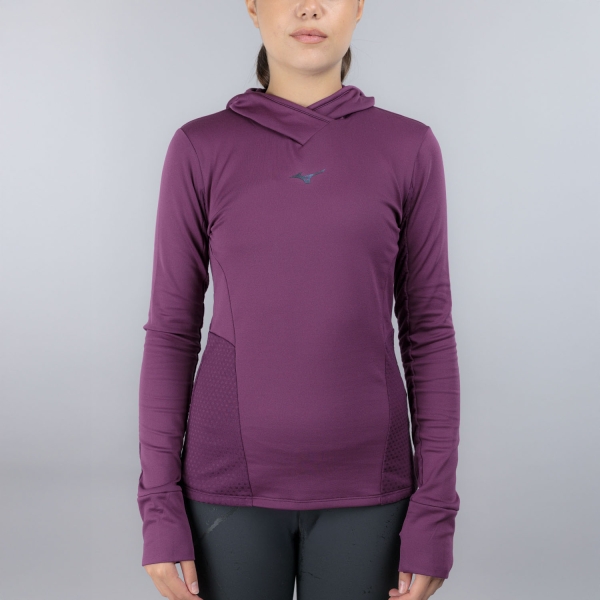 Felpe Running Donna Mizuno Active WARMALITE Hoodie  Dark Purple J2GCC70668