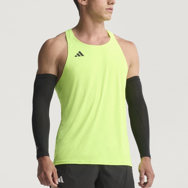 Men's Running Tank adidas ADIZERO Logo Tank  Lucid Lemon JW7377