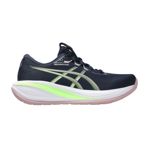 Women's Neutral Running Shoes ASICS GEL Cumulus 28  Midnight/Illuminate Green 1012B916400