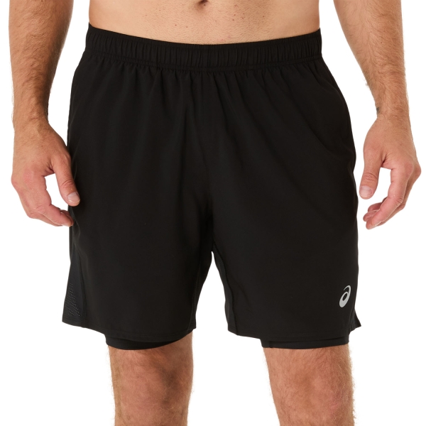Men's Running Shorts ASICS Core 2 in 1 7in Shorts  Performance Black 2011D215001