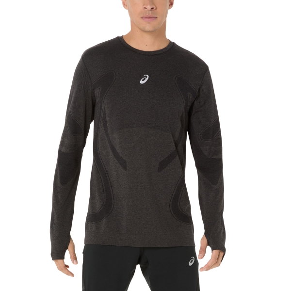 Men's Running Shirt ASICS Road Seamless Shirt  Performance Black 2011D356001