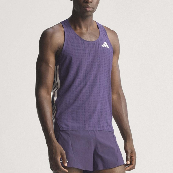 Men's Running Tank adidas ADIZERO Tank  Aurora Plum/Noble Ink JP3773