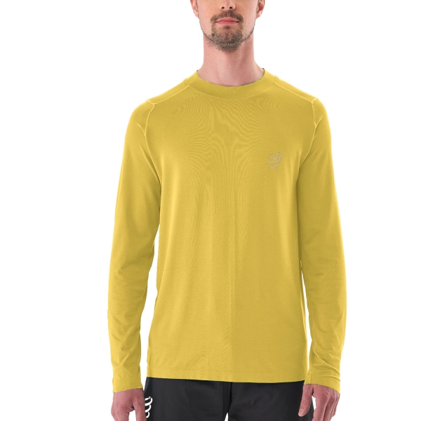 Men's Running Shirt Compressport Performance Shirt  Ceylon Yellow ATSM4947053