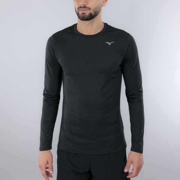 Men's Running Shirt Mizuno Core Impulse Logo Shirt  Black J2GAC52009