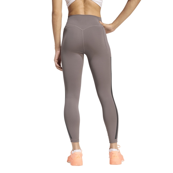 adidas Optime 3 Stripes 7/8 Tights - Charcoal