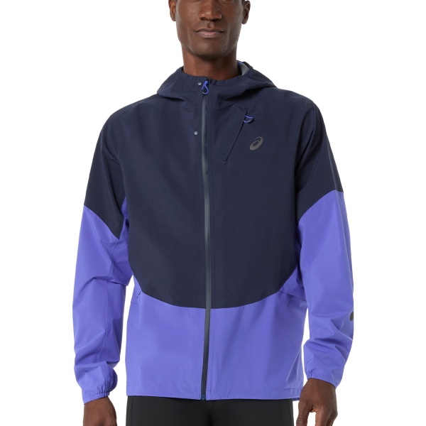 Men's Running Jacket ASICS Metarun Legend Jacket  Midnight/Cobalt Burst/Illuminate Green 2011D435400