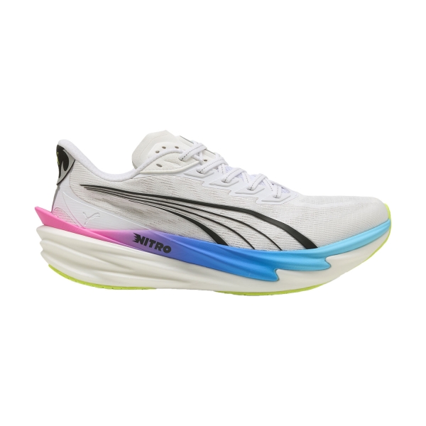 Men's Performance Running Shoes Puma Deviate NITRO 4  White/Poison Pink/Ultra Blue 31212310