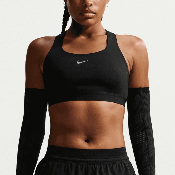 Women's Sports Bra Nike Swift Sports Bra  Black/Silver HM5220010