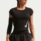 Nike Tempo Swoosh Dri-FIT T-Shirt - Black/White/Reflective Silver