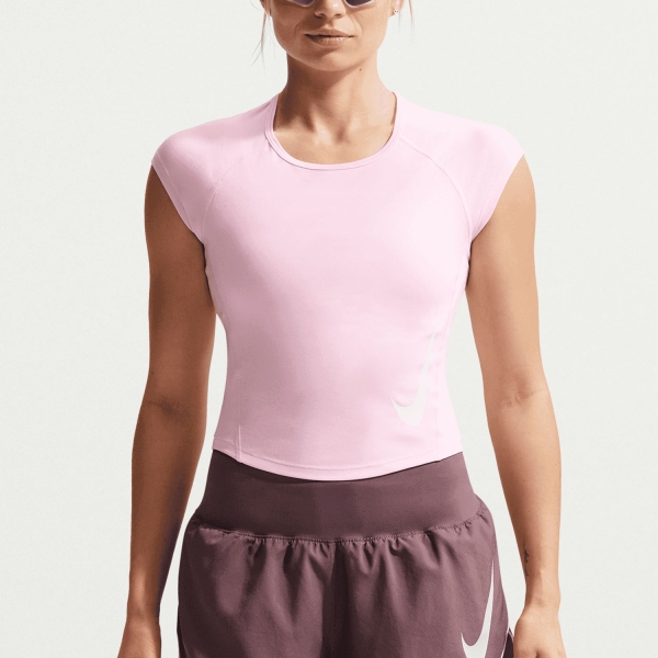 Women's Running T-Shirts Nike Tempo Swoosh DriFIT TShirt  Pink Foam/Photon Dust/White IF4998663