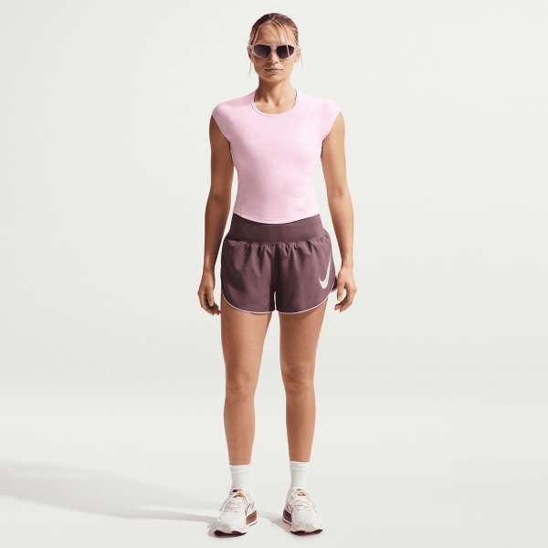 Nike Tempo Swoosh Dri-FIT T-Shirt - Pink Foam/Photon Dust/White