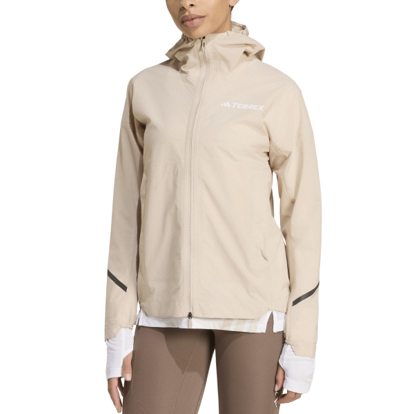 Women's Trail Running Jacket adidas Terrex Xperior Jacket  Wonder Taupe JZ1112