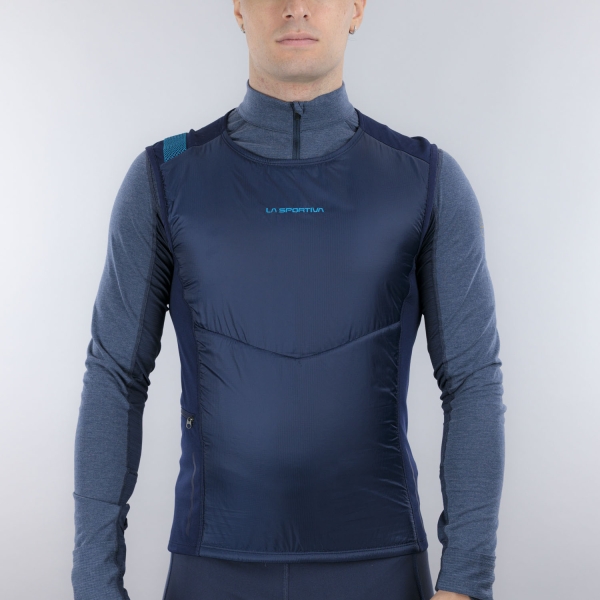 Giacche Trail Running Uomo La Sportiva Blizzard Insulated Vest  Deep Sea/Tropic Blue ZARV018B43B14