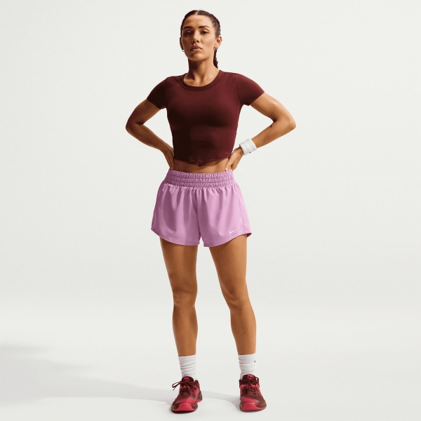 Nike Dri-FIT One 3in Shorts - Light Magenta/White