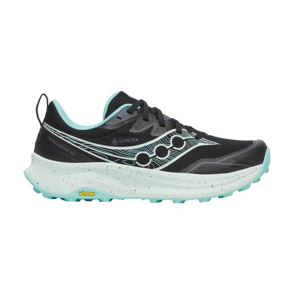 Women's Trail Running Shoes Saucony Peregrine 16 GTX  Black/Aqua S11068101
