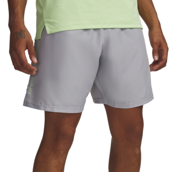 Men's Training Short Under Armour Woven Split 9in Shorts  Mod Gray/Lumos Lime 13833560011