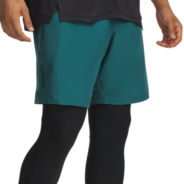 Men's Training Short Under Armour Woven Split 9in Shorts  Rack Green 13833560338