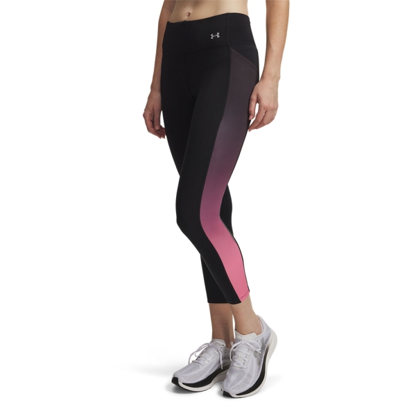 Women's Running Tights Under Armour Velociti Printed Tights  Black/Bittersweet Pink/Reflective 60094950002