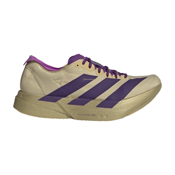 Men's Performance Running Shoes adidas ADIZERO adios Pro 4  Sand/Rich Purple/Gold Metallic JR7410