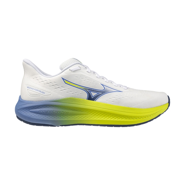 Woman's Structured Running Shoes Mizuno Fortrush  White/Estate Blue/Lightning Yellow J1GD264821