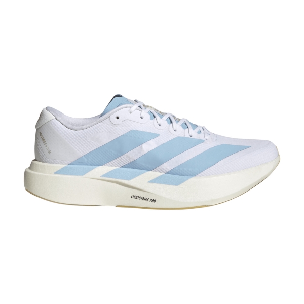 Men's Performance Running Shoes adidas ADIZERO Evo SL WOVEN  FTWR White/Clear Blue/Matte Gold JQ4527