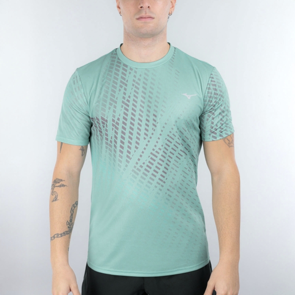 Men's Running T-Shirt Mizuno Core Graphic TShirt  Aquifer J2GAD00729