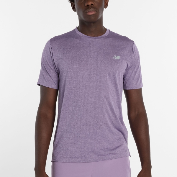 Men's Running T-Shirt New Balance Athletics Run TShirt  Candied Violet Heather/Slate Grey MT41253AB7