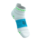 Compressport Pro Racing V4.0 Ultralight Logo Socks - White/Norse Blue/Neon Green