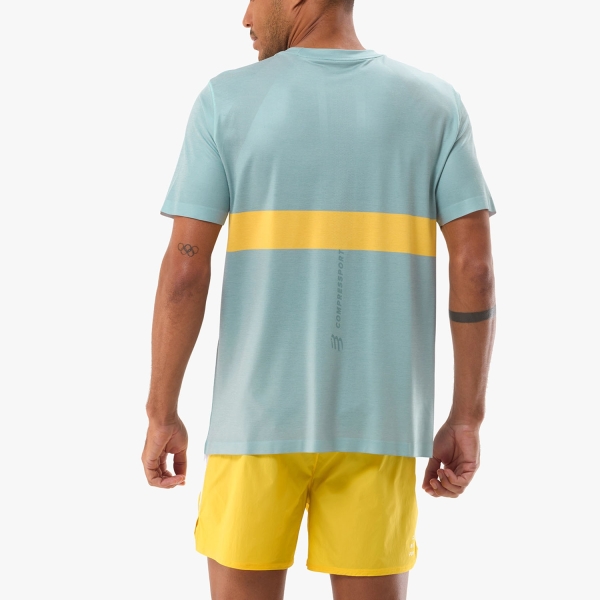Compressport Performance Logo T-Shirt - Ether/Lemon
