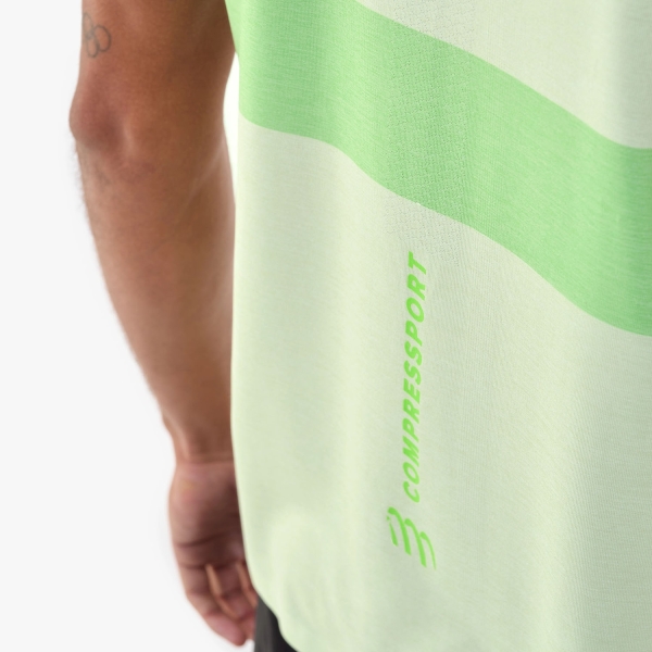 Compressport Performance Tank - Cream/Neon Green