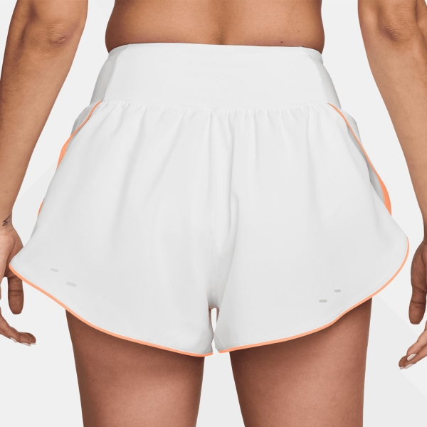 Nike Tempo Flow Swoosh 3in Pantaloncini - White/Orange Pulse/Reflective Silver/Black