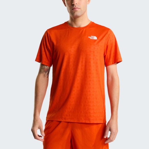 Men's Running T-Shirt The North Face 24/7 Pentadome Embossed TShirt  Lava Red NF0A8G87G6L