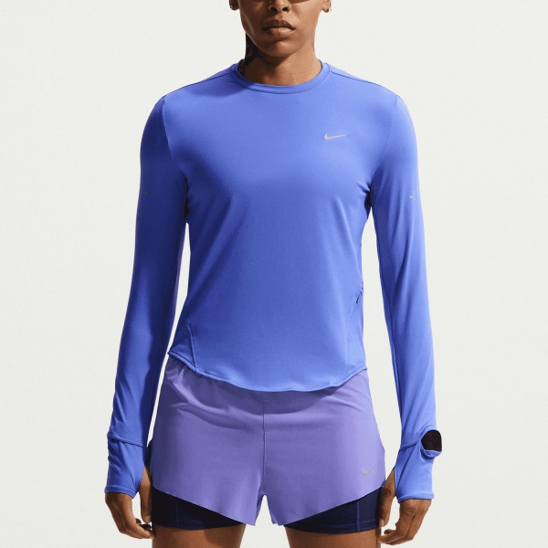 Women's Running Shirt Nike DriFIT Swift Shirt  Sapphire/Reflective Silver HQ0503570