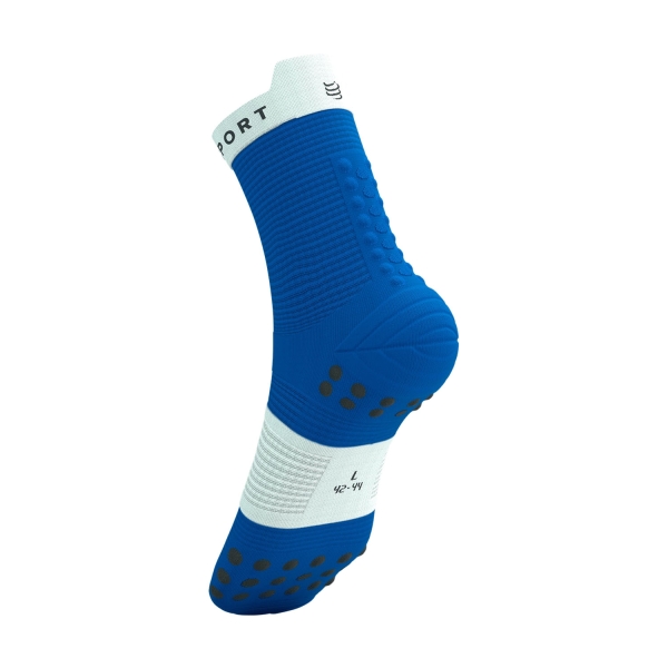 Compressport Pro Racing V4.0 Run High Calze - Princess Blue/White