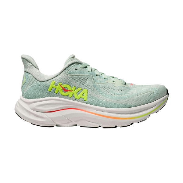 Women's Neutral Running Shoes Hoka Clifton 10 Wide  Sea Glass/Neon Flame 1162050SLSSN