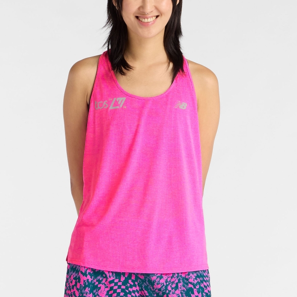 Women's Running Tank New Balance London Edition Athletics Tank  Pink Heat WT61I023AAB