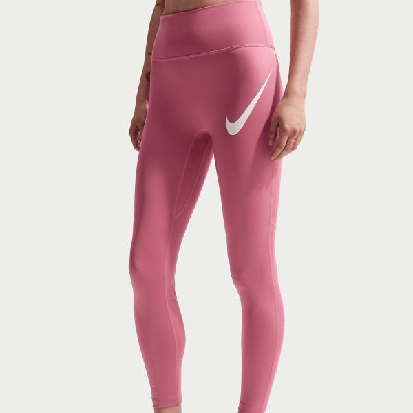 Nike Dri-FIT Tempo Swoosh 7/8 Tights - Peony/Reflective Silver/White