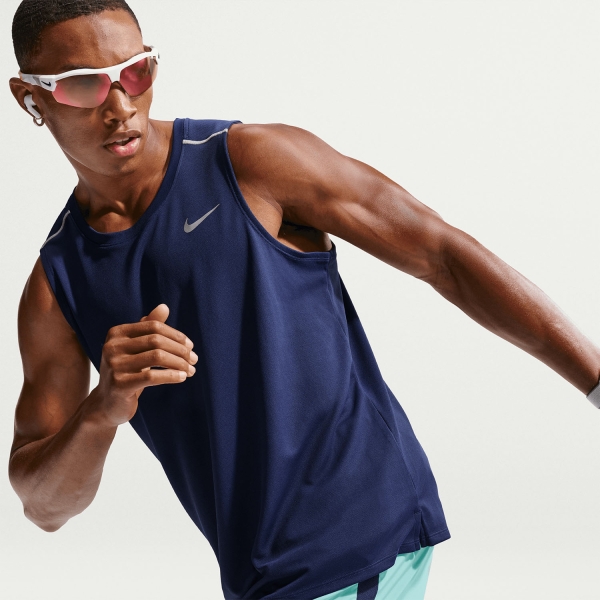 Nike Dri-FIT Miler Tank - Midnight Navy/Reflective Silver