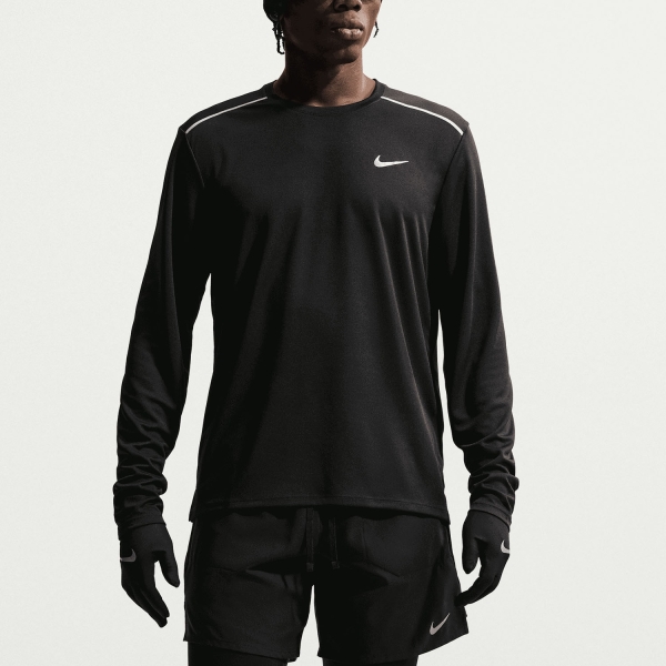 Men's Running Shirt Nike DriFIT UV Miler Shirt  Black/Reflective Silver IF2086010