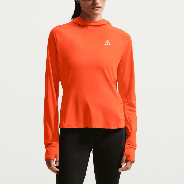 Women's Long Sleeve Shirts Trail Running Nike ACG DriFIT UV Shirt  Safety Orange/Summit White IO9755819