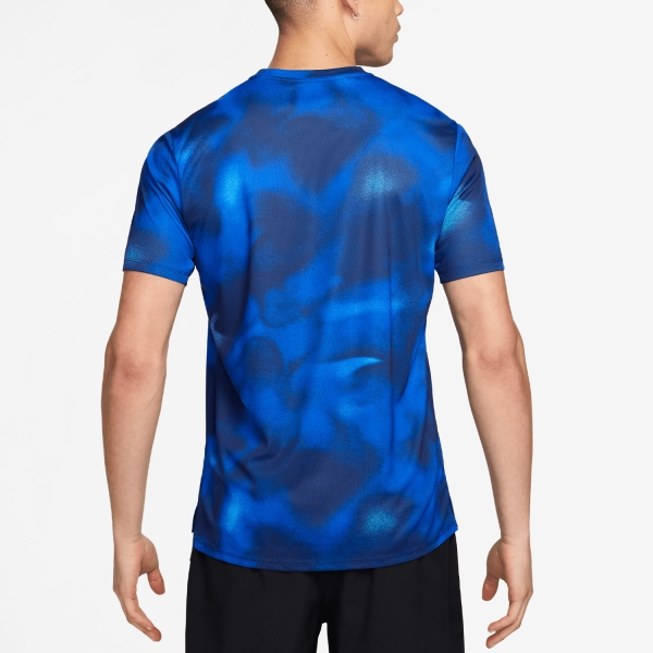 Nike Dri-FIT UV Miler AOP T-Shirt - Midnight Navy/Reflective Silver