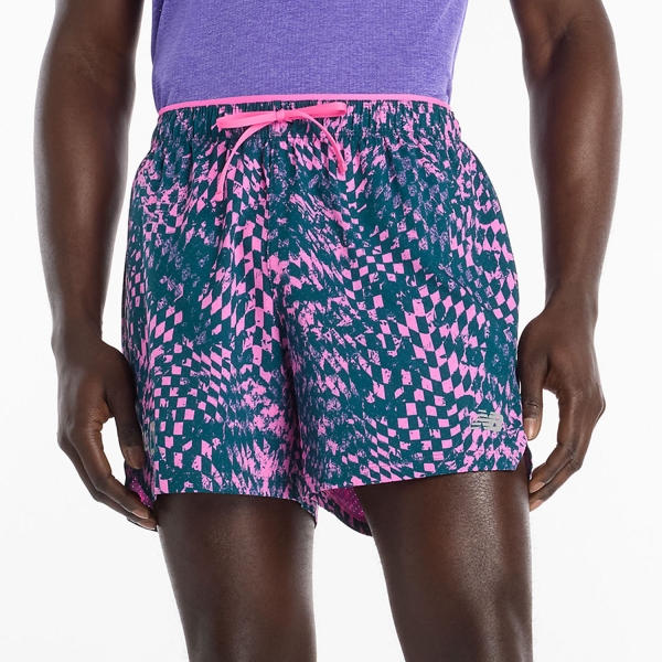 Men's Running Shorts New Balance London Edition RC Printed 5in Shorts  Pink Heat MB6160PEAAB