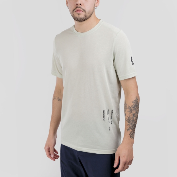 Men's  Short Sleeve Trail Running Shirts SCOTT Endurance DRI TShirt  Spray Grey/Acid Yellow 4234138244