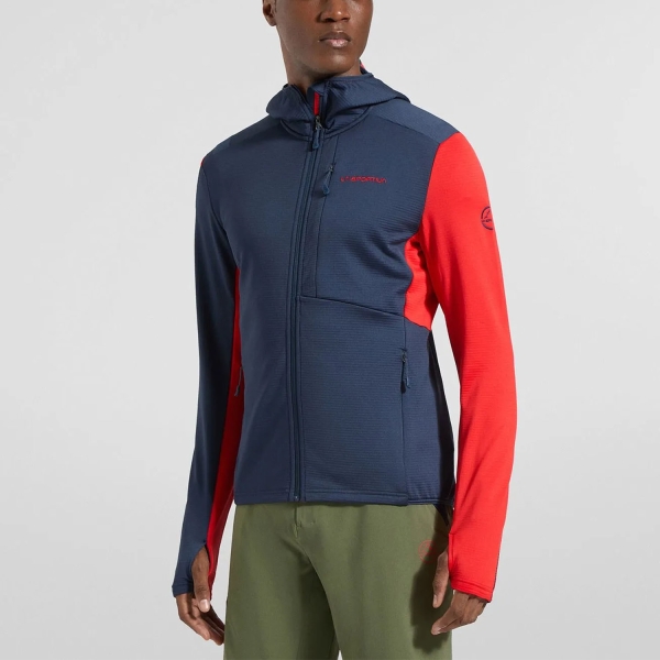 Men's Outdoor Jacket and Shirt La Sportiva Chill Thermal Hoodie  Night Sky/Mountain Red ZAHF017B46R24