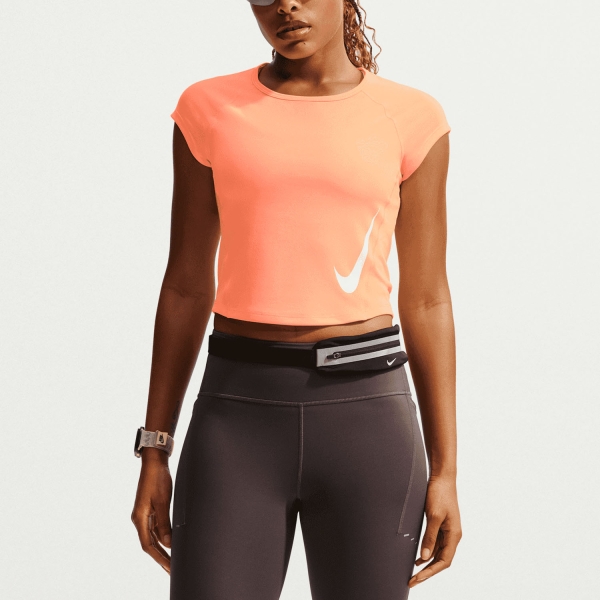 Women's Running T-Shirts Nike Tempo Swoosh DriFIT TShirt  Orange Pulse/Photon Dust/White IF4998852