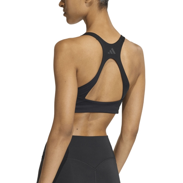 adidas Optime Workout 3 Stripes Sports Bra - Black