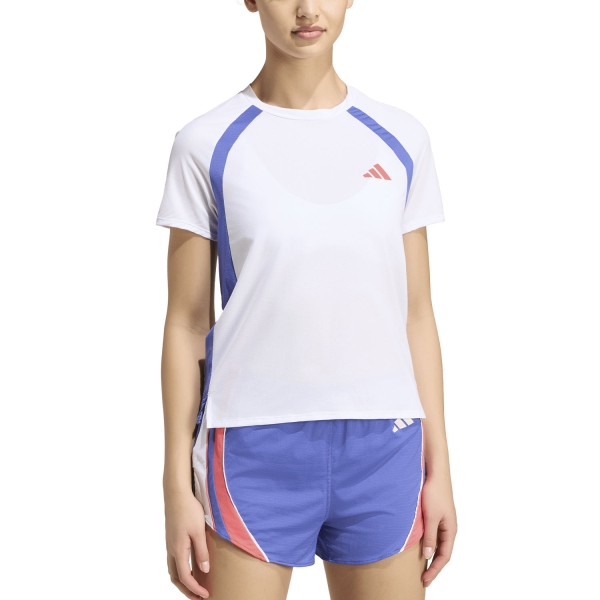 Women's Running T-Shirts adidas ADIZERO Archive TShirt  White/Dual Indigo KH1051