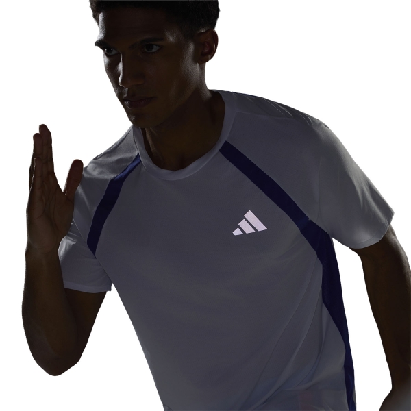 adidas ADIZERO Archive T-Shirt - White/Dual Indigo