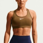 Nike Swoosh Sports Bra - Olive Flak/White